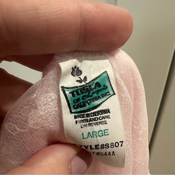 Vintage TOSCA lingerie made in California pink lace Teddy large nylon JCPenney - Picture 7 of 8